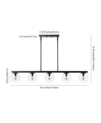 Luca Parisian 5-Light Modern Glam Iron Globe Linear LED Pendant