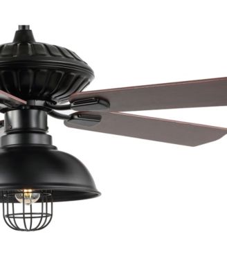 Ashton 1-Light Farmhouse Industrial Iron Dome Shade LED Ceiling Fan with Remote