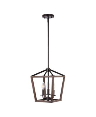 Oria 3-Light Iron Farmhouse Industrial Lantern LED Pendant