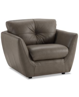 Furniture CLOSEOUT! Tibie 41" Leather Chair, Created For Macy's - Macy's