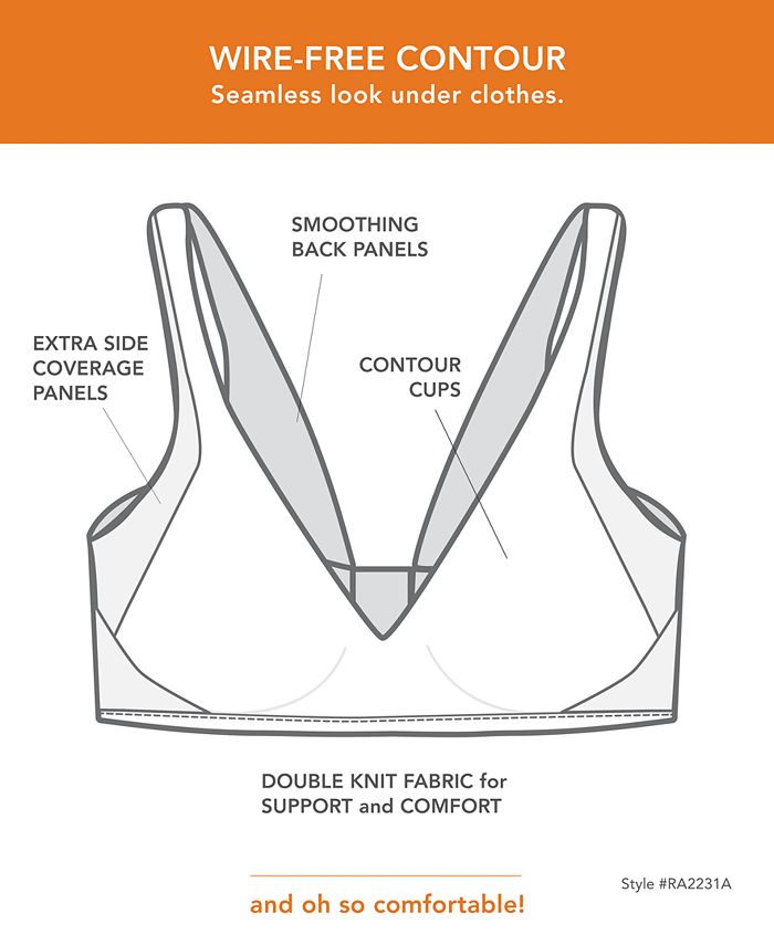 Warner's Warners® No Side Effects® Underarm and Back-Smoothing Comfort Wireless Lightly Lined T