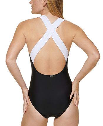Calvin Klein - Colorblocked Cross-Back One-Piece Swimsuit