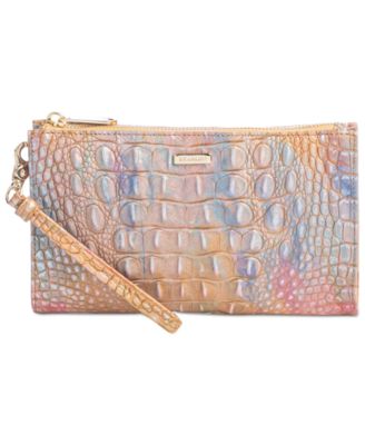 embossed leather clutch
