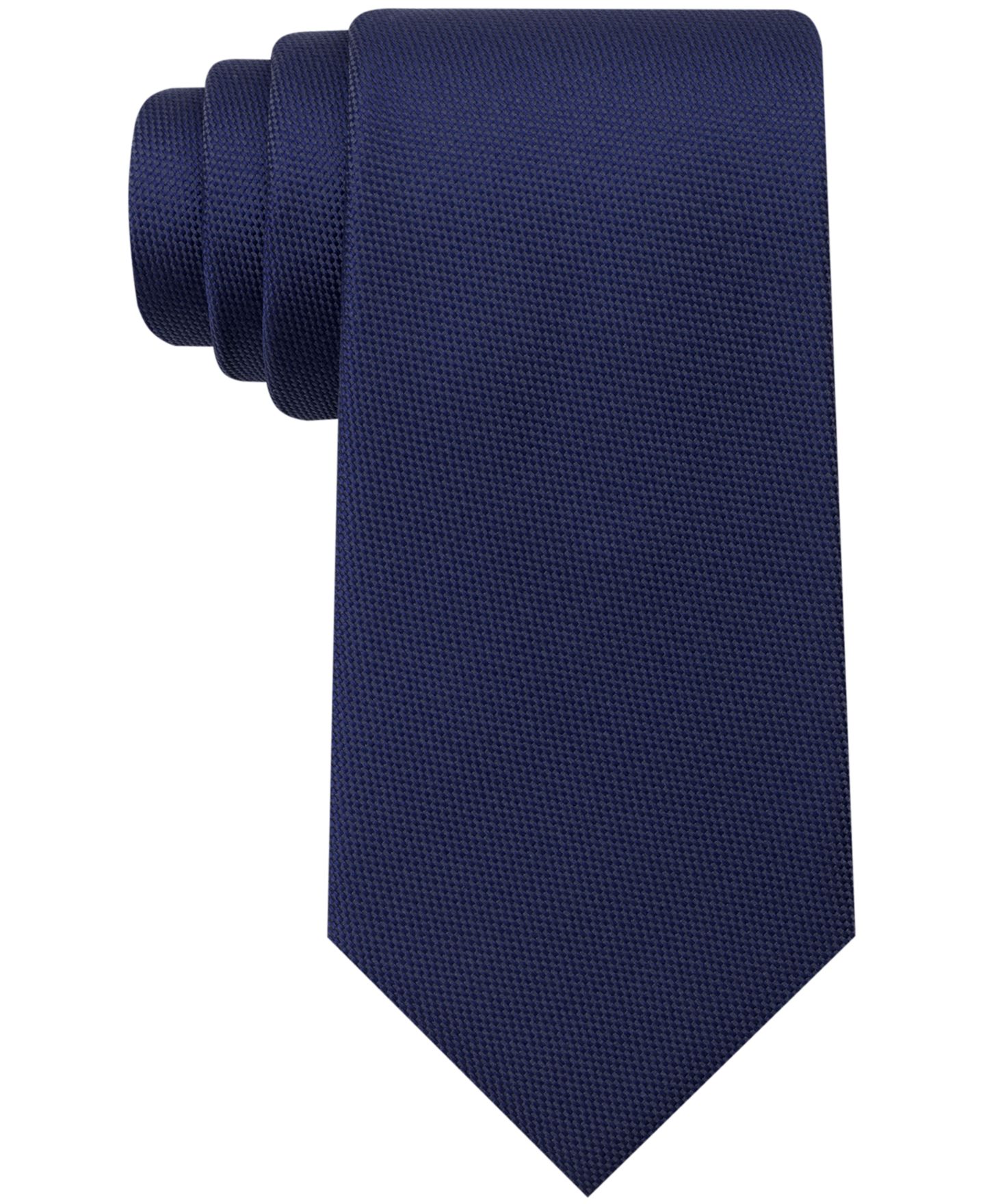 Мужской галстук Tommy Hilfiger Core Classic Oxford Solid Tie, цвет: Тёмно-синий — фото 1