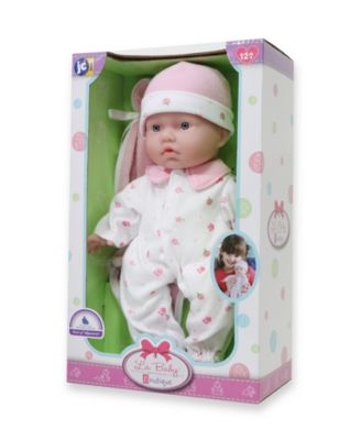 La Baby Caucasian 11" Soft Body Baby Doll Pink Outfit