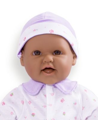 La Baby Hispanic 16" Soft Body Baby Doll Purple Outfit