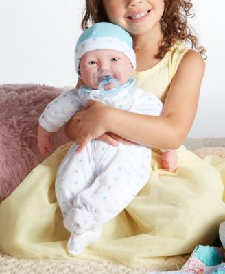 La Baby Caucasian 20" Soft Body Baby Doll Blue Outfit