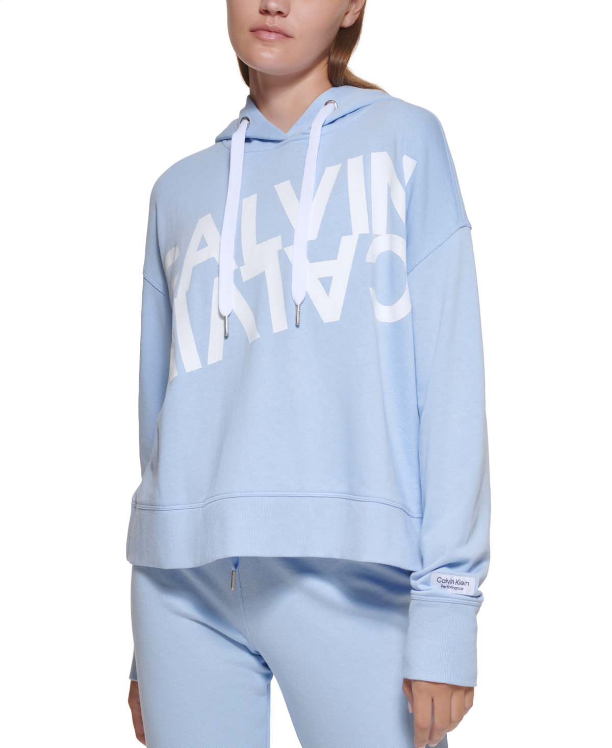 Calvin Klein Ruched-Sleeve Zip Hoodie, XS-3X - Macy's
