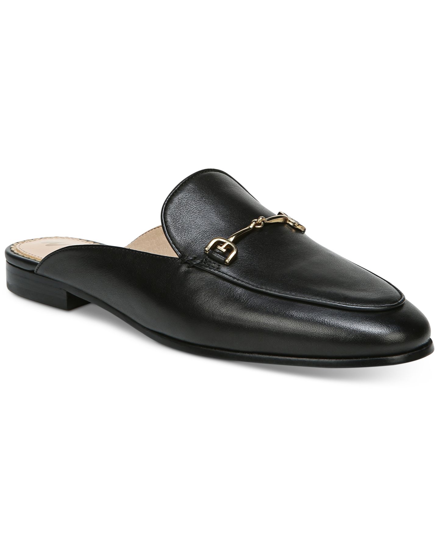 Женские сабо Sam Edelman Linnie Bit Slip-On Mules, цвет: Чёрный кожаный — фото 6