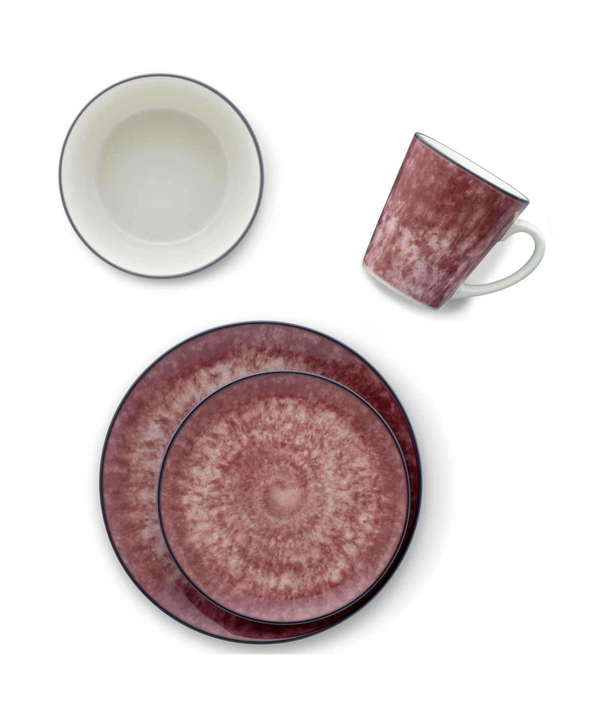 Noritake Colorkraft Essence Garnet 4 Piece Coupe Place Setting In Garnet