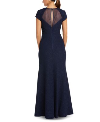 Nightway Petite Cap-Sleeve Illusion Gown Macy's