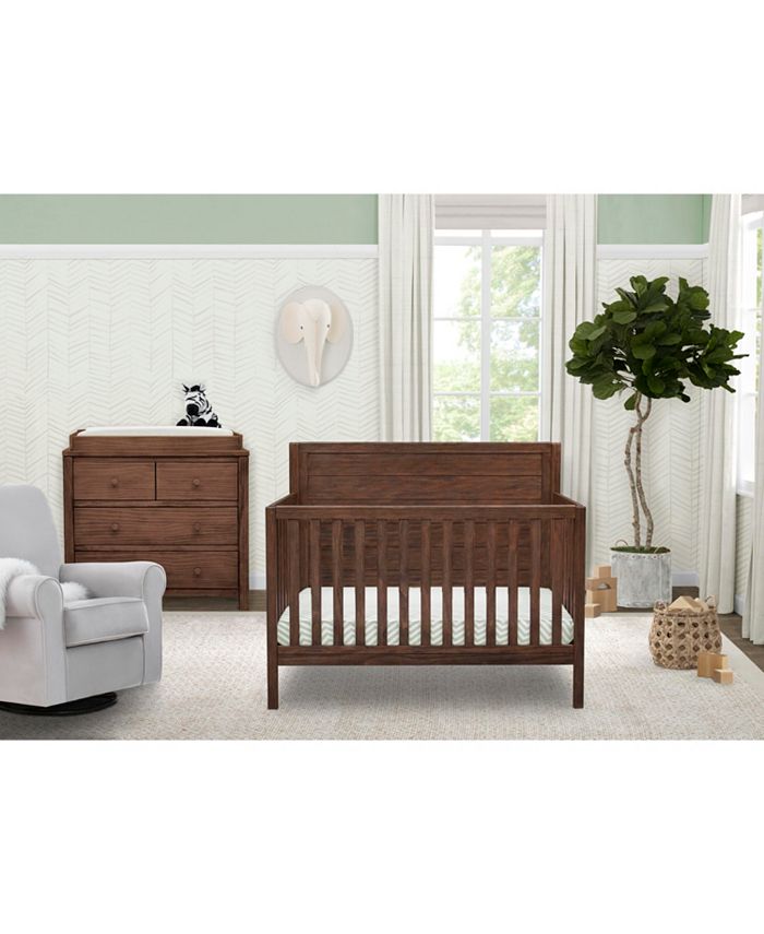Delta Children Cambridge 3pc Bedroom Set in Rustic Oak Crib