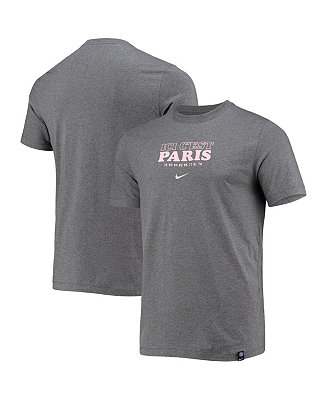 Nike Men's Heathered Charcoal Paris Saint-Germain Logo Voice T-shirt ...