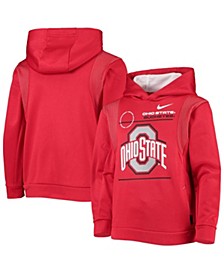 Youth Boys Scarlet, White Ohio State Buckeyes Performance Pullover Hoodie