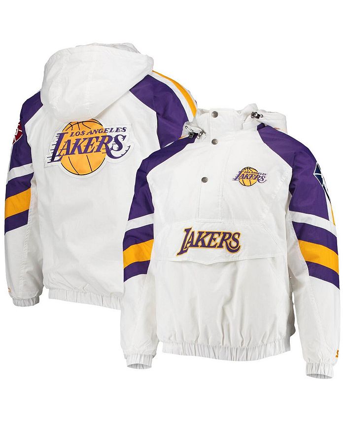 Starter Men's White, Purple Los Angeles Lakers The Pro Iii Quarter-Zip ...