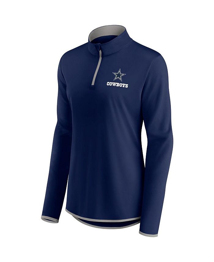 Fanatics Women's Navy, Gray Dallas Cowboys Primary Logo Quarter-Zip ...