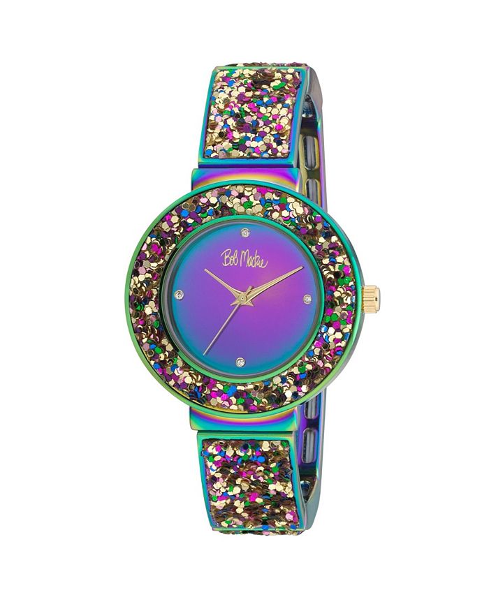 Bob Mackie Unisex Stretch Sequin Expansion Oil Silk Base Metal Bracelet