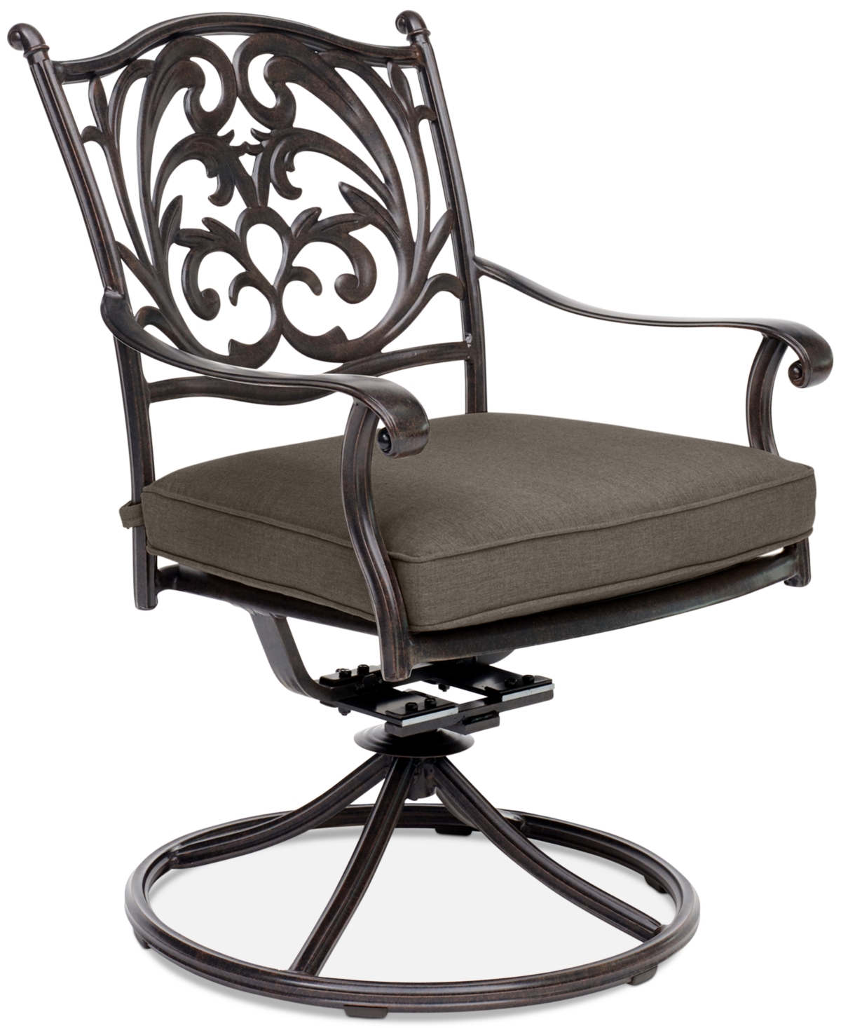 Agio Set Of 6 Chateau Aluminum Outdoor Dining Swivel Rockers With Outdoor Cushion, Created For Macy's In Outdura Storm Steel