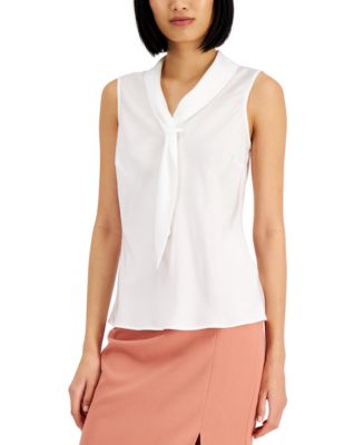 売れ筋商品|||タハリエーエスエル  カットソー トップス レディース Plus Size Sailor Tie-Neck Sleeveless Blouse Navy Coral Floral Tahari Asl Plus Size Sailor Tie-neck Sleeveless Blouse In