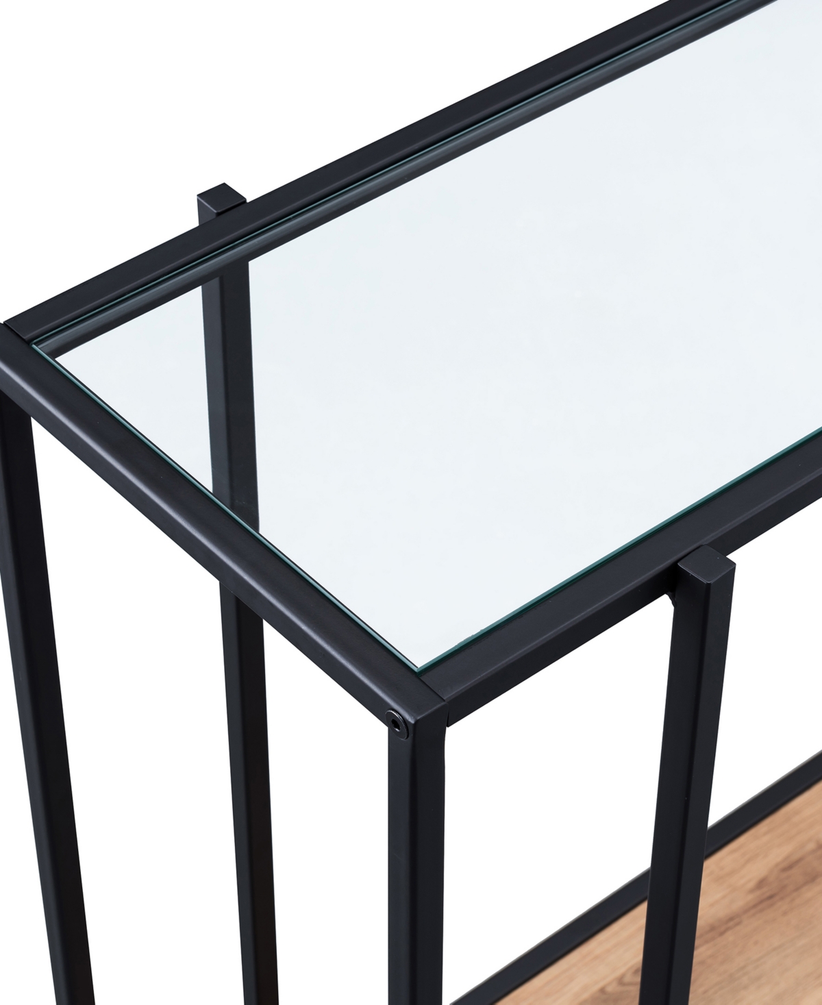 Hudson & Canal Vireo Accent Table With Shelf, 42" X 12"