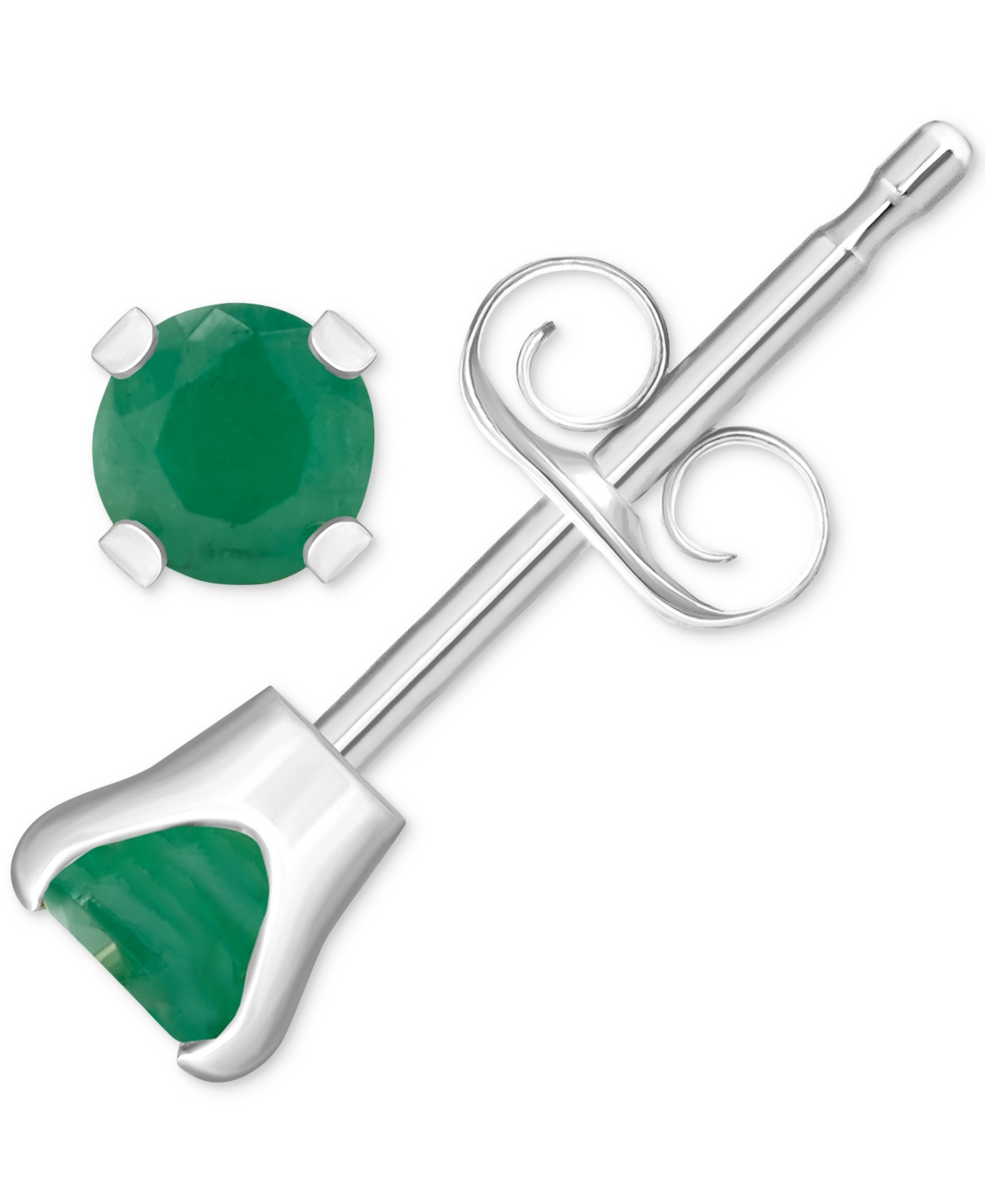 Aquamarine (1/5 ct. t.w.) Solitaire Stud Earrings in 14k Gold (Also in Sapphire,& Ruby) - Emerald/White Gold