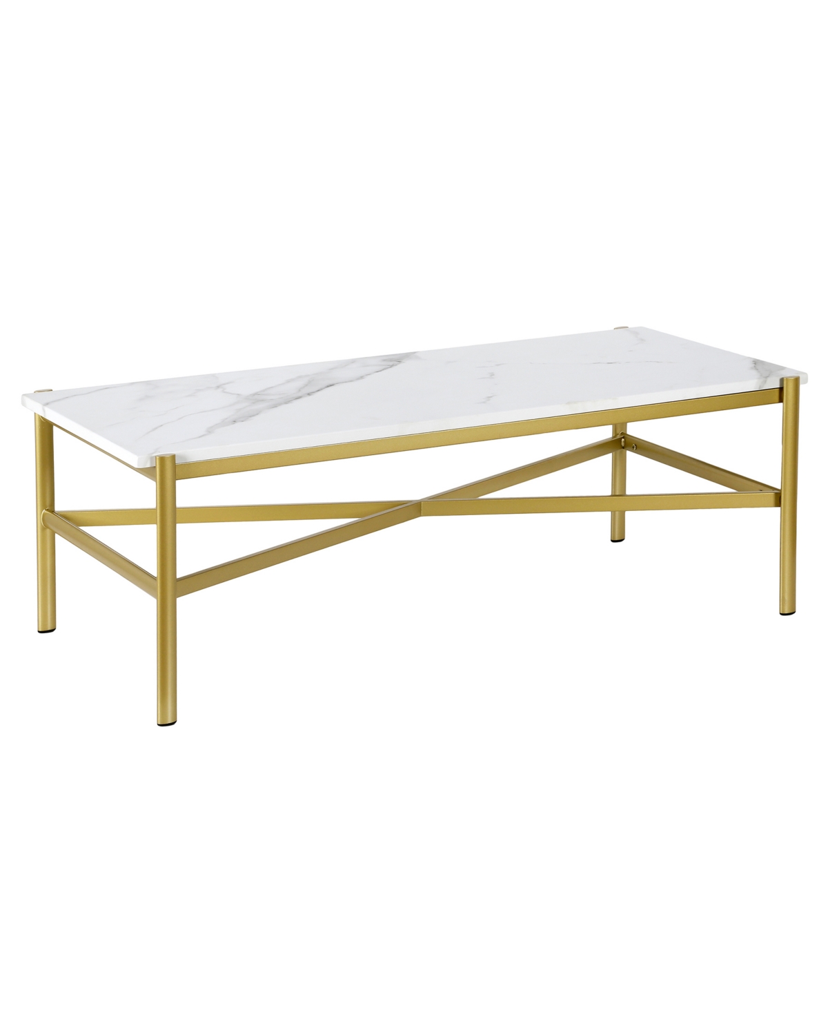Shop Hudson & Canal Braxton Coffee Table, 46" X 20" In Gold-tone