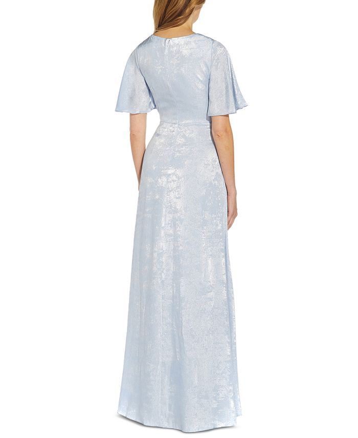 Adrianna Papell Flutter Sleeve Gown Flutter Sleeve Dillards Adrianna Papell Beaded  Gown Adrianna