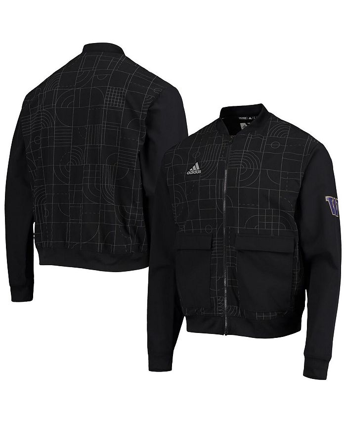 adidas Men s Black Washington Huskies Playoff Pack Full Zip Jacket