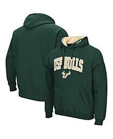 Men's Green South Florida Bulls Arch and Logo Pullover Hoodie
