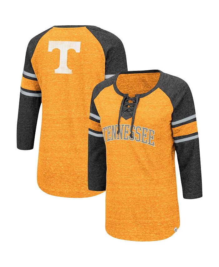 Men's Colosseum Charcoal/Tennessee Orange Tennessee Volunteers Raglan  3/4-Sleeve T-Shirt