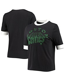 Women's Black Boston Celtics Slim Ringer T-shirt