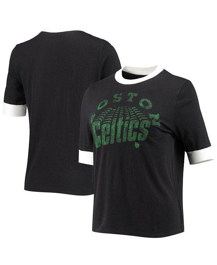Junk Food Women's Black Boston Celtics Slim Ringer T-shirt - Macy's