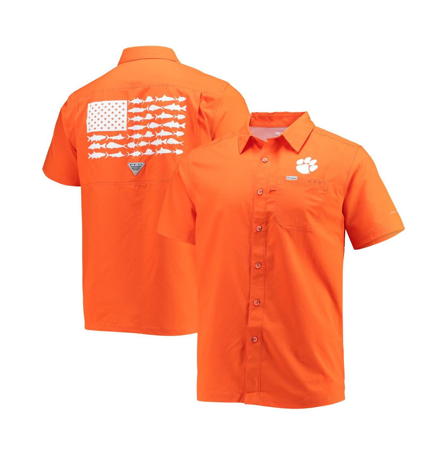 Мужская рубашка Columbia Orange Clemson Tigers Slack Tide Camp Button-Up — фото 2