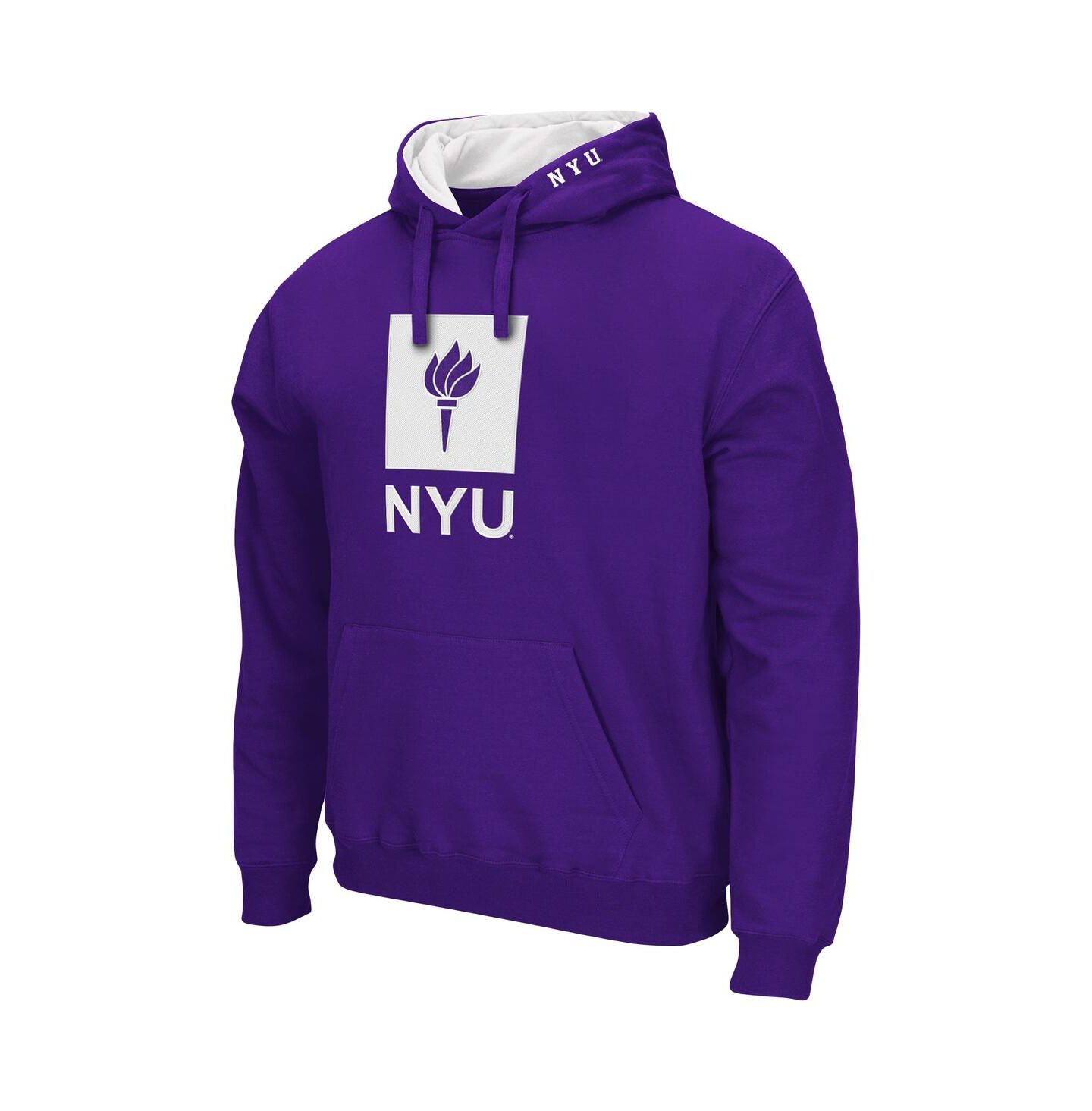 Мужское худи Colosseum NYU Arch and Logo Pullover, цвет: Меланжевый серый — фото 4