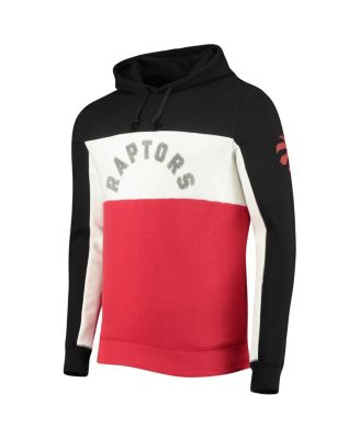 Men's Black, White Toronto Raptors Wordmark Colorblock Fleece Pullover Hoodie
