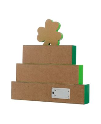11.5" Lighted St. Patrick's Wooden Block Table Sign