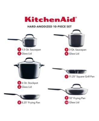 Hard Anodized 10 Piece Nonstick Cookware Pots and Pans Set