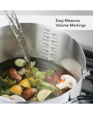 Stainless Steel 8 Quart Induction Stockpot with Measuring Marks and Lid