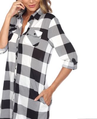 Women's Plaid Tunic Shirt