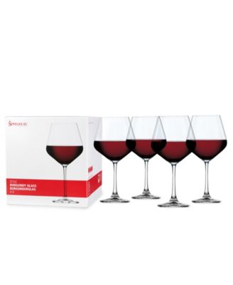 Style Burgundy Wine Glasses, Set of 4, 22.6 Oz