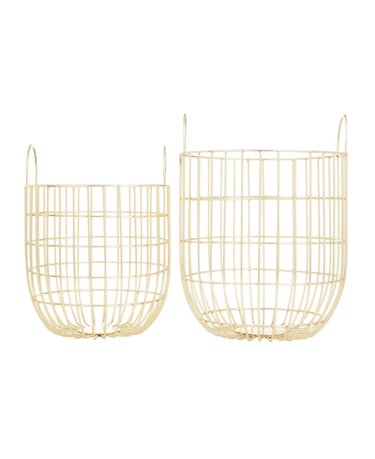 Rosemary Lane Contemporary Storage Baskets, Set Of 2 In Gold-tone