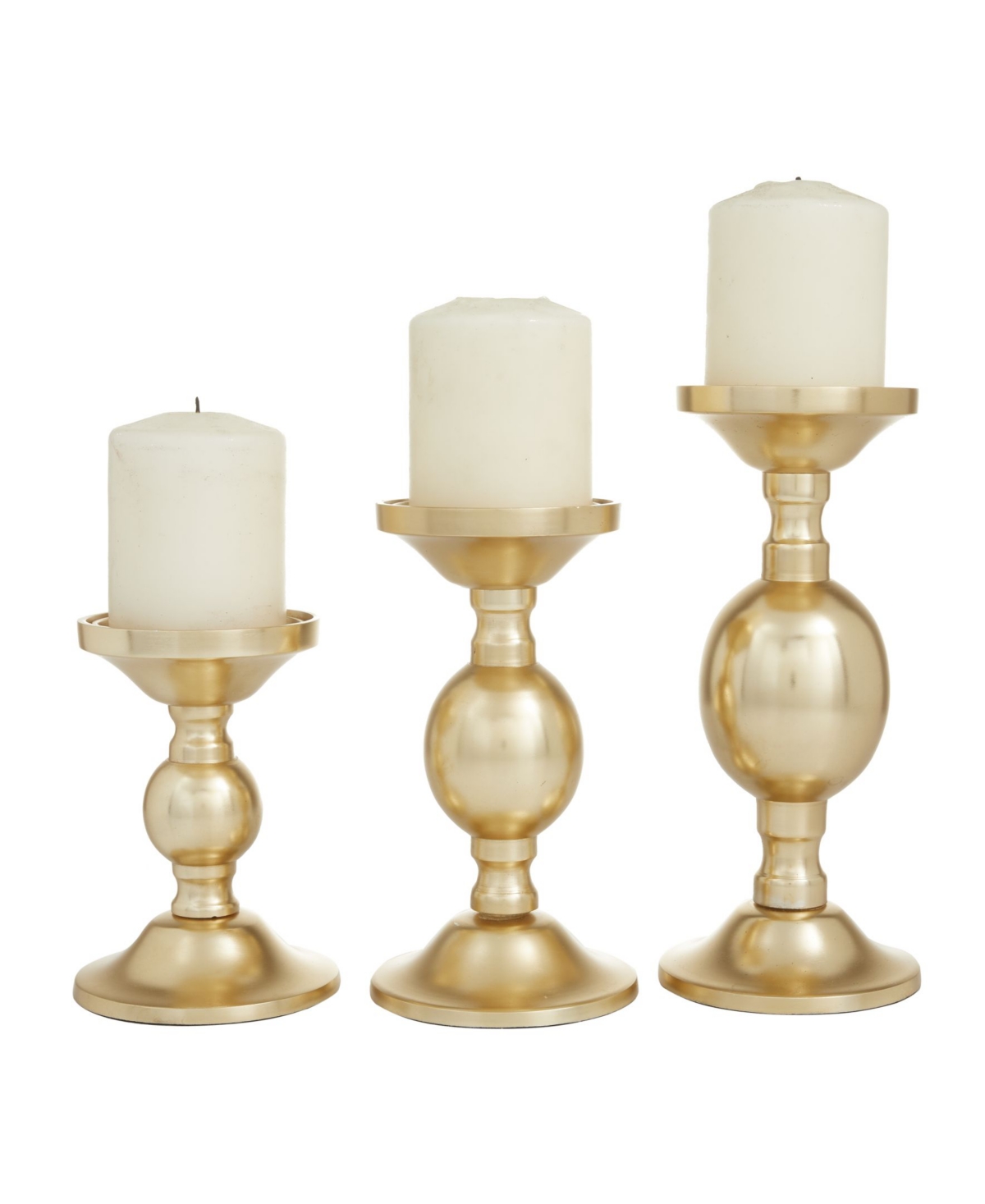 Rosemary Lane Transitional Candle Holders, Set Of 3 In Gold-tone