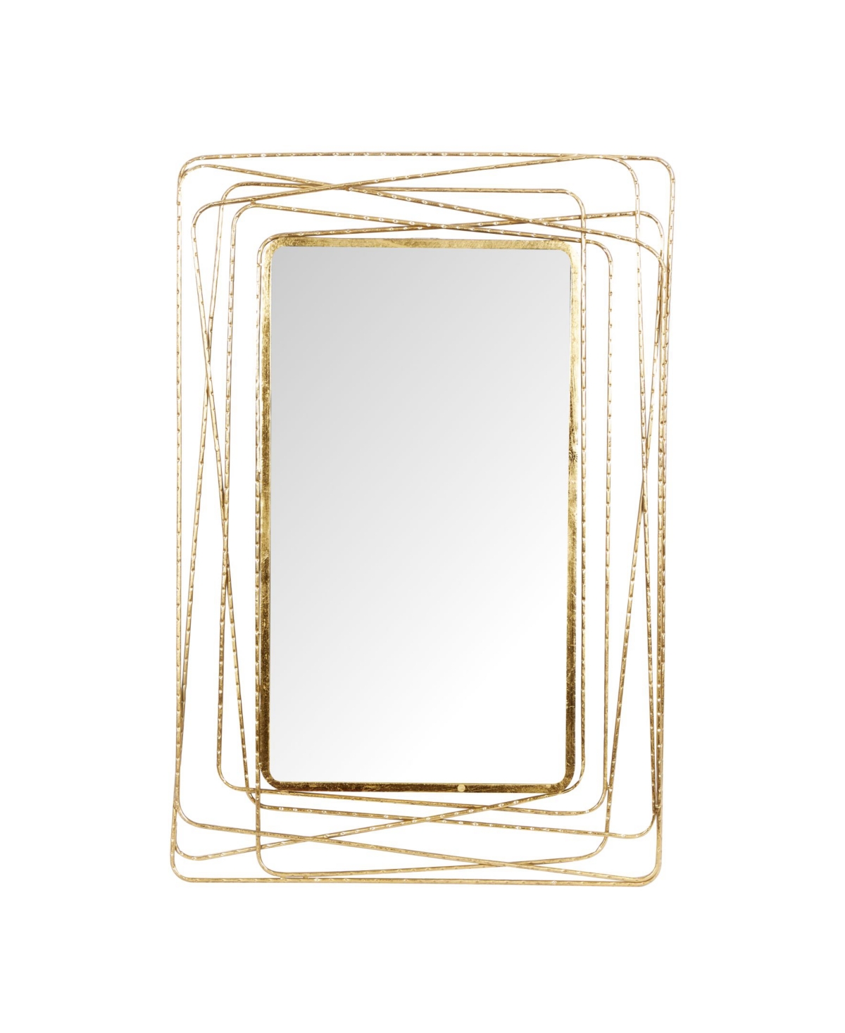 Metal Contemporary Wall Mirror, 47" x 31" - Gold-Tone