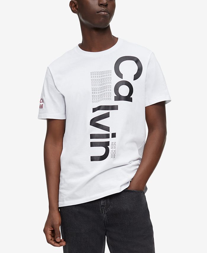 Calvin Klein Men's Vertical Broken Logo-Graphic Shirt & Reviews - T-Shirts  - Men - Macy's