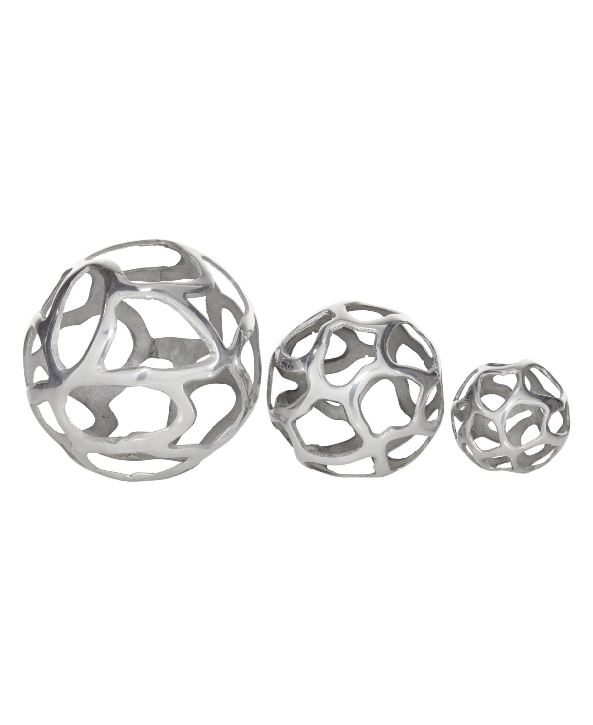 Rosemary Lane Contemporary Sculpture, Set Of 3 In Silver-tone