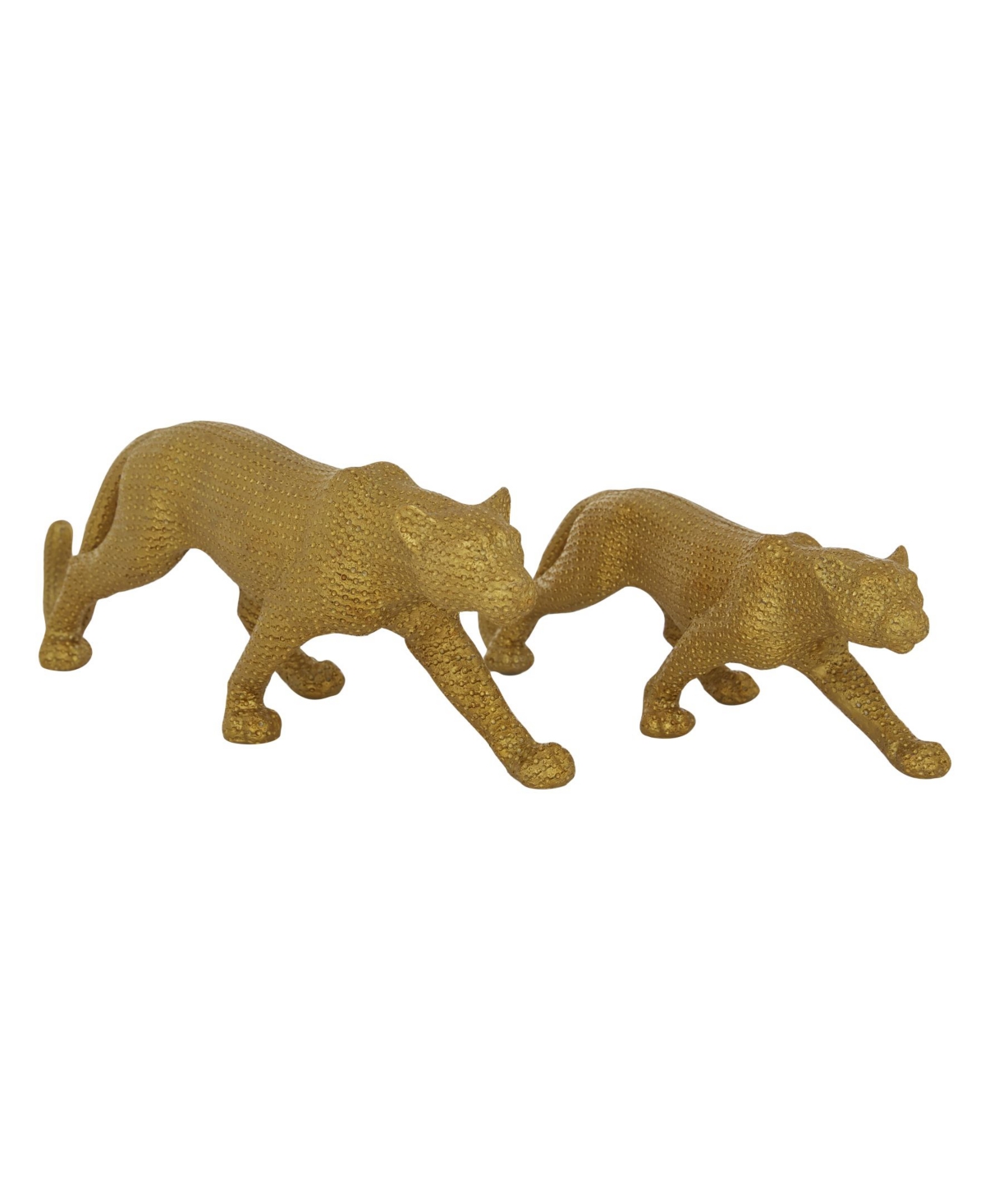 Rosemary Lane Glam Leopard Sculpture, Set Of 2 In Gold-tone