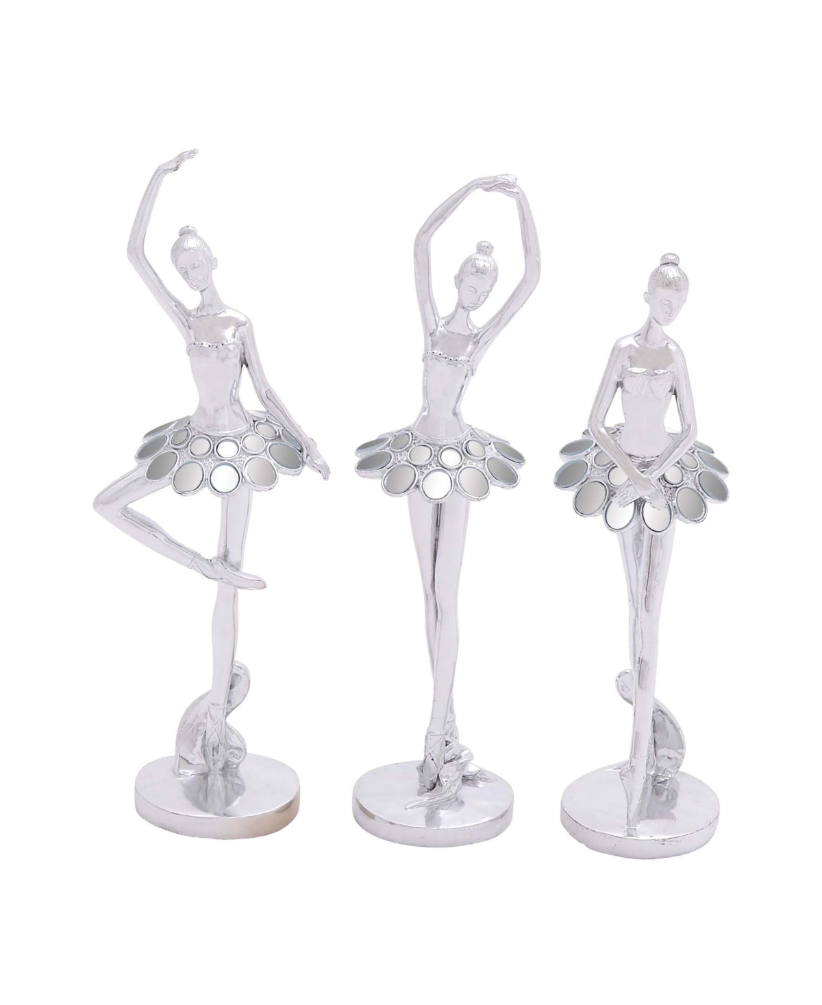 Rosemary Lane Modern Dancer Sculpture, Set Of 3 In Silver-tone