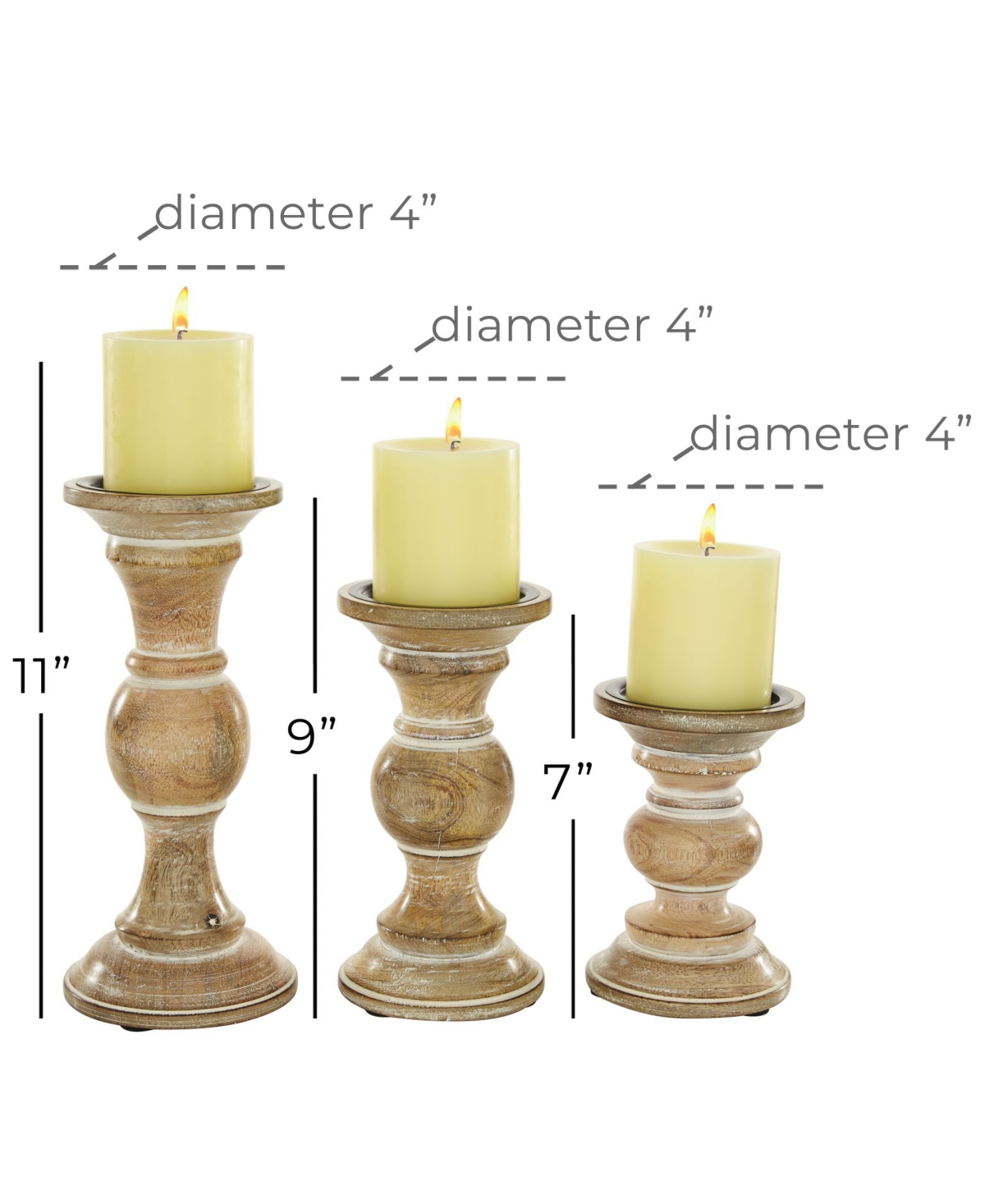 Country Cottage Candle Holder, Set of 3
