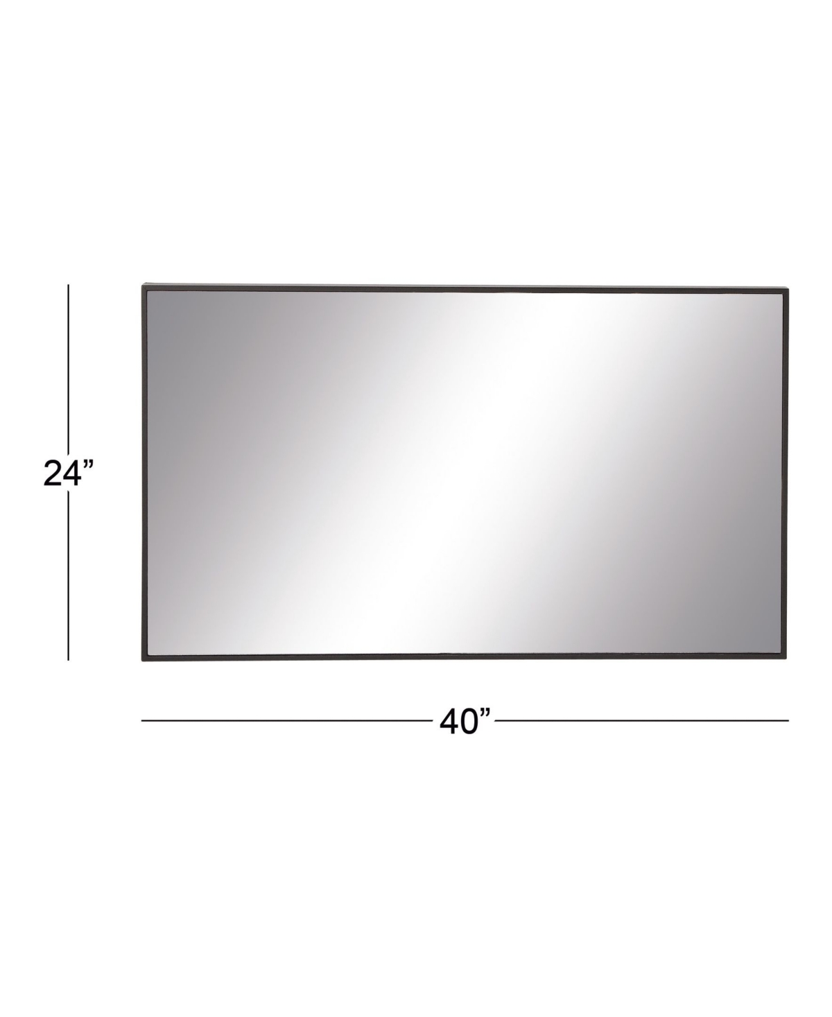 Rosemary Lane Contemporary Wood Wall Mirror, 40" X 24" In Black 14x36