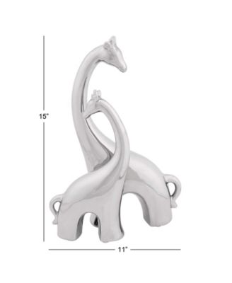 Ceramic Contemporary Giraffe Sculpture, 15" x 11"